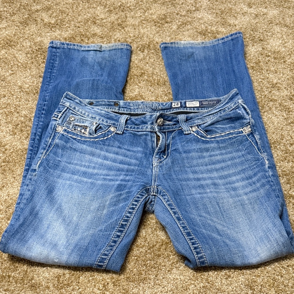 Miss Me Distressed Light Blue Boot-Cut Jeans